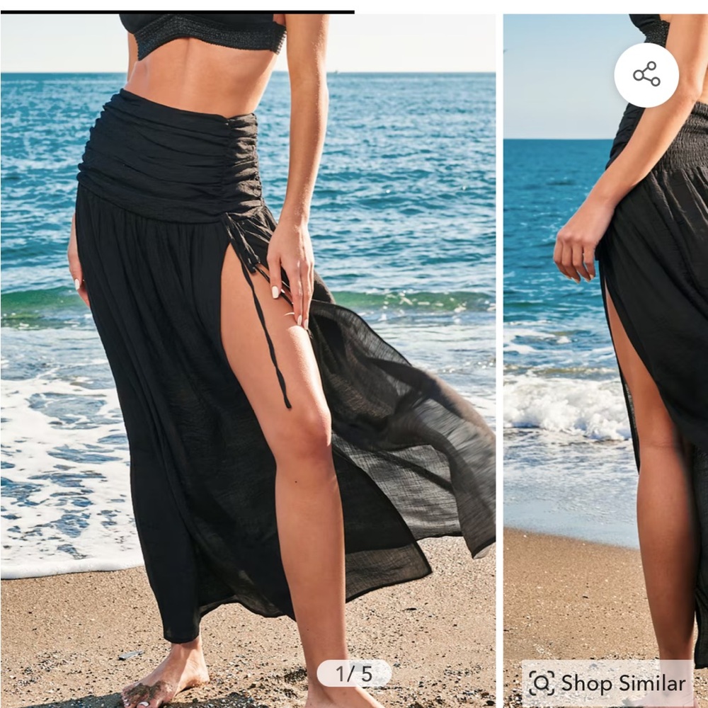 Cupshe black cover-up maxi skirt medium. New with tags.